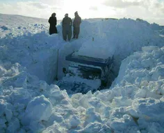 عکس از برف در روستای کردنشین