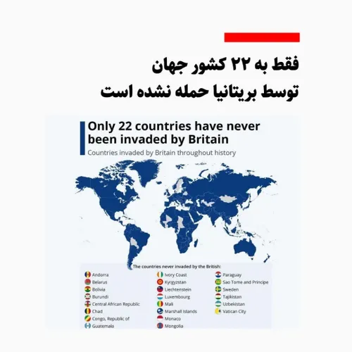 بریتانیا فقط به ۲۲ کشور جهان حمله نکرده است!