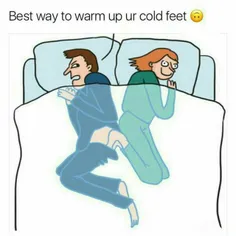 روشی مناسب برای گرم کردن پا هنگام خواب😂