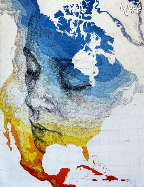 پرتره هایی در نقشه های جغرافیایی «Ed Fairburn» هنرمند انگ