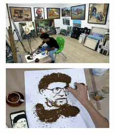 #نقاشی ها حیرت انگیز #هنرمند عراقی با قهوه 
