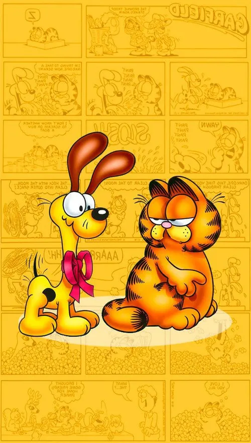 گارفیلد کارتون انیمیشن خنده دار گربه سگ حیوانات نارنجی زر