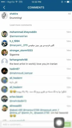 این بار اینستاگرام شکیرا مورد حمله کاربران ایرانی قرار گر