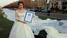 #مانکن رومانیایی با پوشیدن لباس#عروس 2.7 کیلومتری رکورد#گ
