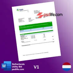 Netherlands NUON gas and Kpn best utility bill fake psd template full editable with all fonts free download