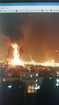 برج شهید تندگویان منطقه ویژه پارس جنوبی در آتش سوخت
