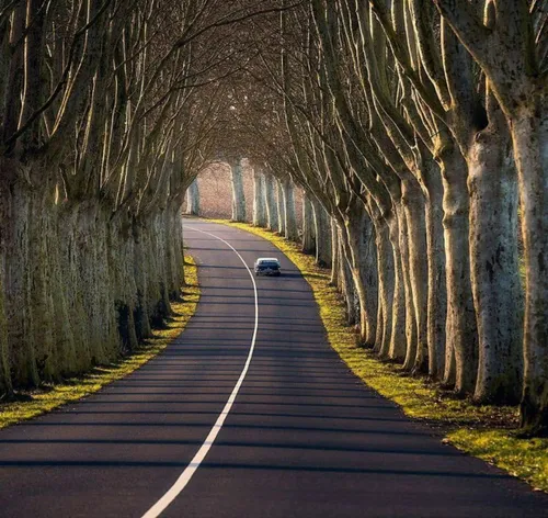 جاده ای زیبا در فرانسه