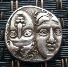 تصویر جمینی #دیوسکوری یا صورت فلکی جوزا روی سکه ای از قرن