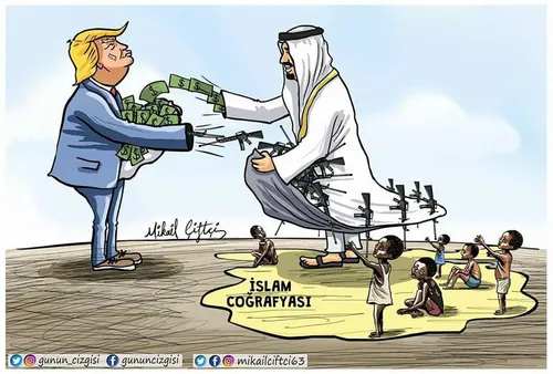 🔻 کاریکاتور رسانه هلال ترکیه در مورد معاملات تسلیحاتی عرب