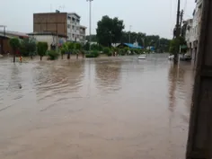 نمایی از سیل در شهرمون *بهشهر*