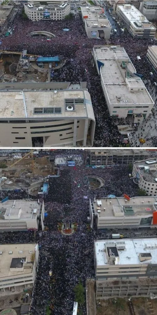 تصویر هوایی از خروش مردمی پیش از حضور جناب اقای رییسی در 