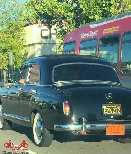 تاکسی بنز با پلاک اصفهان در کالیفرنیا!مرسدس بنز 190 مدل د