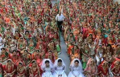 ازدواج دسته‌جمعی 250 دختر یتیم هندی با هزینه یک تاجر خیر 
