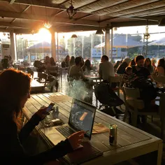 Patrons at Left Bank cafe in #Cairo, #Egypt. Photo by Sar