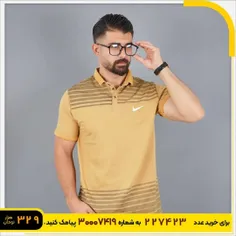 تیشرت مردانه یقه دار راه راه زرد مدل Farhan 