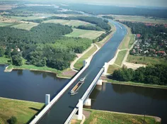 یک رودخانه بر روی رودخانه ای دیگر/ پل آبی  «مادِبورگ» (Ma