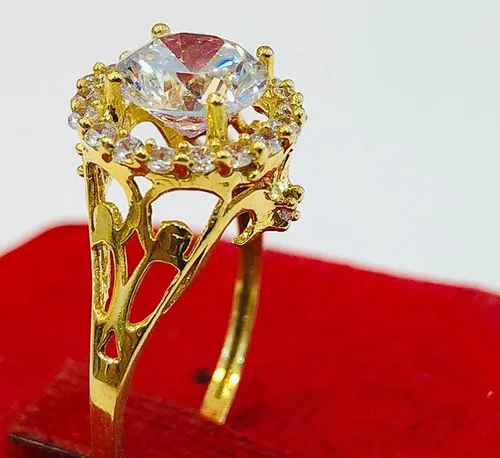 ست زیبا انگشتر و دستبند نقره زیورآلات جواهرات مد طلا Jewe