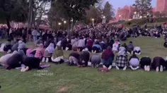 برپایی نماز در دانشگاه UCLA توسط دانشجویان آمریکایی