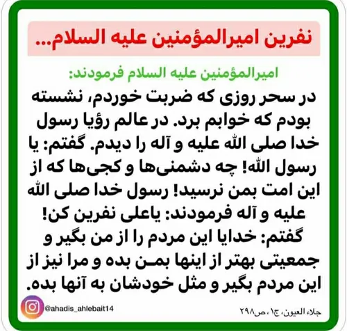 نفرین حضرت علی ع