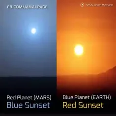 غروب خورشید از دید مریخ و زمین