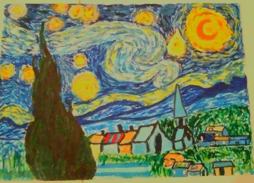 I drew the starry sky by Van Gogh