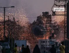 📌تصویری از لحظه بمباران دیر البلح در مرکز نوار غزه توسط ر
