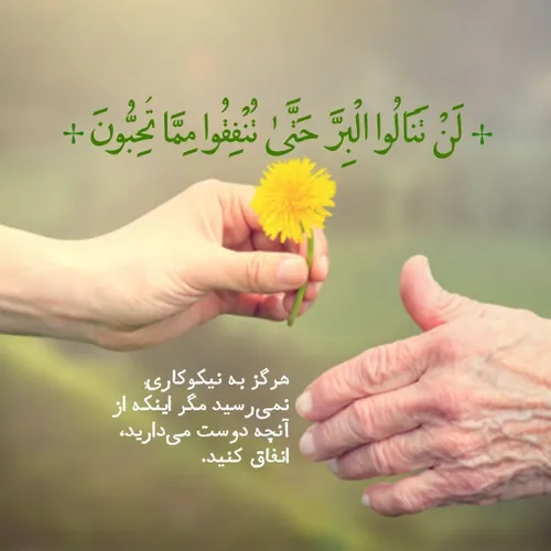 ❣ لَن تَنَالُوا الْبِرَّ حَتَّىٰ تُنفِقُوا