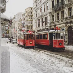 Istiklal Street, Istanbul #snow #comeseeturkey #istanbul 