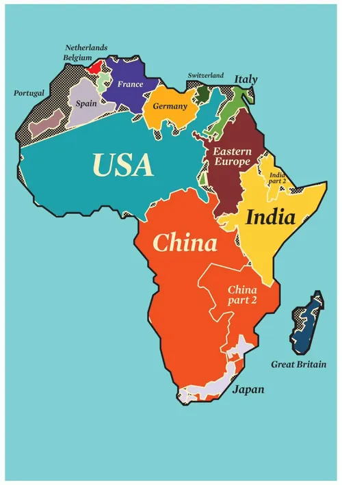 قاره آفریقای به تنهایی بزرگتر از چین، اروپای غربی و ایالت