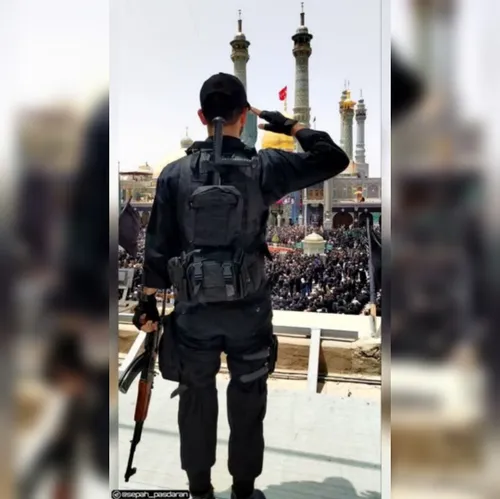احترام نظامی نیروی تکاور امنیتی در تامین امنیت حرم حضرت م
