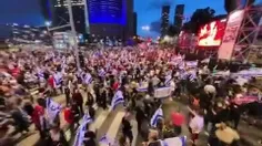 اعتراض صهیونیستها در اسرائیل و عکس رهبری خامنه ای در دست 