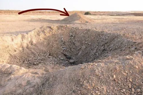 صهیونیست ها این تصویر را از محل اصابت موشک های بالستیک ⁧ 