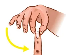 با استفاده از انگشتان اشاره و شست راست خود، نوک ناخن های 