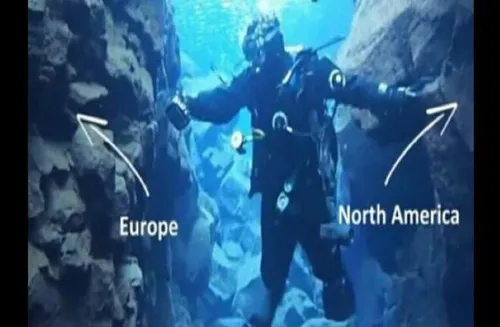 مرز بین قاره اروپا و آمریکا در اقیانوس