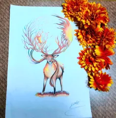 #myart  #deerpainting 