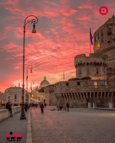 غروب آفتاب در شهر رم ایتالیا  