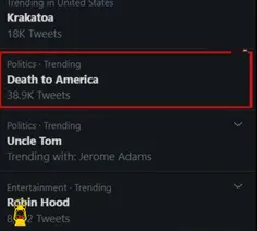 🔴 هشتک #مرگ‌بر‌آمریکا در خود آمریکا ترند توییتر شد.