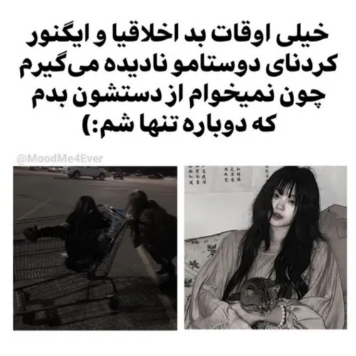 همیشه ایگنورم میکنی صگ اخلاقی ولی من مجبورم به دل نگیرم چ