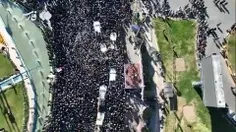 تصاویر هوایی از حضور گسترده مردم اصفهان در مراسم تشیع پیک