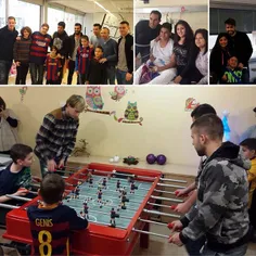 بازیکنا در بازدید از یک بیمارستان در #بارسلونا