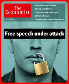 طرح جلد نشریه اکونومیست با موضوع   آزادی بیان