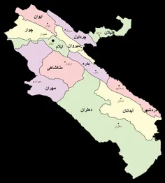 نقشه استان ایلام 
