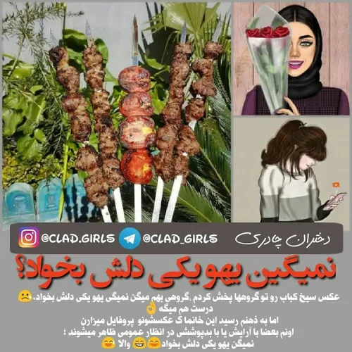 عکس سیخ کباب رو تو گروهها پخش کردم 🍡😋