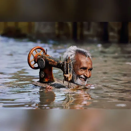 زندگی اش را سیل برده بود.