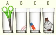 کدام یک از لیوان ها اب بیشتری  است؟