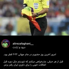 اولین واکنش علیرضا فغانی پس از پایان کارش در جام جهانی