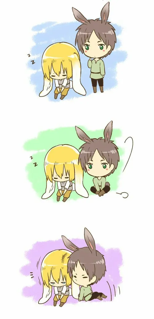 chibi aot ships Eren armin arlert attack fan art エレアル エレン