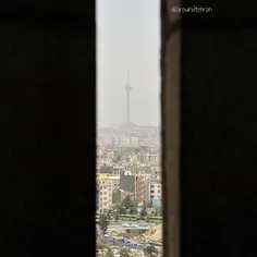 The #Milad tower is seen from the top floor of the #Azadi