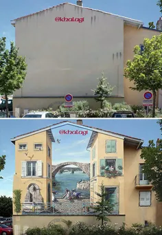 قبل و بعد از#هنرنمایی یک#نقاش!