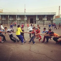 Tug of war competition in an elementary school. #Shahryar